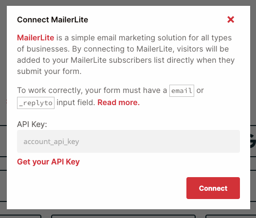 Use MailerLite to create subscribers – Formspree Help