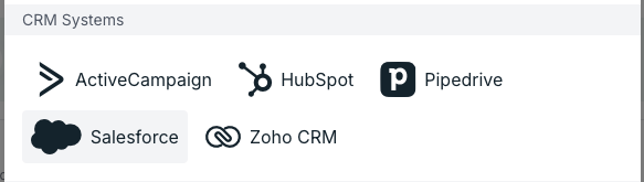 The form's Plugins tab with the Zoho CRM tile under CRM Systems